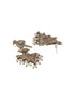 Oxidised Silver Toned Red Stone & Pearl Beaded Drop Handcrafted Long Dangler Minimal Statement Earrings