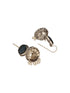 Oxidised Silver Toned Ice Blue Stone Fish Hook Contemporary Jhumka Earrings