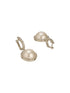 Silver Plated AD Studded Circular Pearl Drop Minimal Bali dangler Earrings