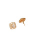 Gold Plated AD Studded Delicate Minimal Maze Solitaire Studds Earrings