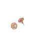 Rose Gold Polished White AD Studded Floral Minimal Solitaire Studds Earrings