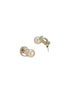 White Rhodium Plated AD Studded Minimal Bow Dailywear Studds Earrings