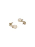White Rhodium Plated AD & Pearl Studded Bow Pearl Drop Minimal earrings
