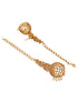 Gold Plated Zircon AD Studded Floral Bridal Matil Earchain Earrings