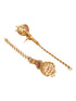 Antique Gold Plated Ruby Red Zircon AD Studded With Matil Earchain Earrings