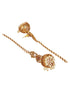 Gold Plated Zircon AD Studded Red Floral Bridal Matil Earchain Earrings