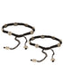 Set of 2 Silver Oxidised Stone Studded Flower Design Minimal Dailywear Anklet Payal