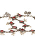 Set of 2 Silver Oxidised Ruby Red Stone Studded Minimal Dailywear Anklet Payal