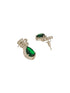 Silver Plated Emerald Green AD Studded Floral Statement Necklace Jewellery Set