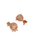 Rose Gold AD Studded Statement Designer With Classic Jhumka Earrings Necklace Jewellery Set