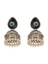 Oxidised Silver Toned Evil Eye Handcrafted Minimal Trendy Jhumka Earrings
