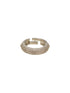 White Rhodium AD Studded Minimal Engagement Band Adjustable Finger Ring