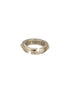 White Rhodium AD Studded Minimal Engagement Band Adjustable Finger Ring