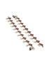 Set of 2 Silver Oxidised Ruby Red Stone Studded Minimal Dailywear Anklet Payal