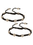 Set of 2 Silver Oxidised Stone Studded Flower Design Minimal Dailywear Anklet Payal