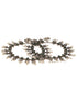 Set of 2 Silver Oxidised Green Stone Studded Flower Minimal Dailywear Anklet Payal
