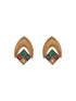 Oxidised Matt Gold Plated Multicolored Stone Studded Contemporary Minimal Studds Earrings