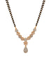 Gold Toned AD Studded Black Beads Studded Designer Solitaire Type Mangalsutra Jewellery Set