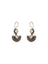 Oxidised Silver Plated White Stone Studded Minimal Fan Shaped Fishhook Earrings