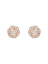 Rose Gold Polished White AD Studded Floral Minimal Solitaire Studds Earrings