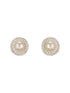 Silver Plated AD Studded Orbital Pearl Minimal Studds Earrings