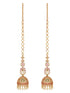 Gold Plated Zircon AD Studded Floral Bridal Matil Earchain Earrings