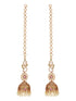 Gold Plated Zircon AD Studded Red Floral Bridal Matil Earchain Earrings