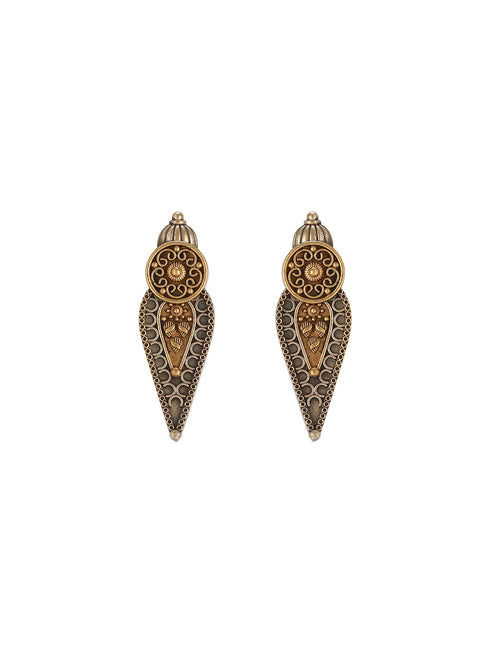 Oxidised Dual Toned Long Haram Leafy Statement Tribal Pendant Jewellery Set