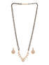 Gold Toned AD Studded Black Beads Studded Designer Floral Mangalsutra Jewellery Set