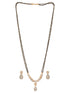 Gold Toned AD Studded Black Beads Studded Designer Solitaire Type Mangalsutra Jewellery Set