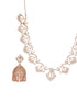 Rose Gold AD Studded Statement Designer With Classic Jhumka Earrings Necklace Jewellery Set