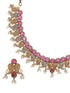 Oxidised Dual Toned Red Stoned Mango Design Statement Choker Jewellery Set