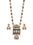 Oxidised Dual Toned Statement Fusion Tribal Elephant Leafy Contemporary Long Pendant Jewellery Set