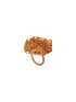 Gold Plated Uncut Polki Kundan Mossanite Studded Designer Floral Adjustable Finger Ring