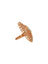 Gold Plated Kundan Moissanite Studded Filigree Luxe Tilak Shaped Cocktail Finger Ring