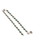 Set of 2 Silver Oxidised Emerald Green Stone Studded Oval Minimal Dailywear Anklet Payal