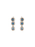Silver Toned Zircon Emerald Blue AD Studded Mango Statement Necklace Jewellery Set