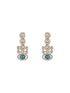 Silver Toned Sapphire Blue AD Studded Statement Delicate Necklace Jewellery Set
