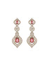 Silver Toned Ruby Red AD Studded Statement Bridal Layered Necklace Jewellery Set