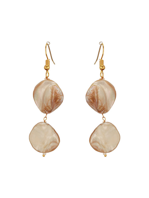 Beige Natural Stoned Beaded Embedded Double Layered Trendy Maala Necklace jewellery Set