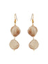 Beige Natural Stoned Beaded Embedded Double Layered Trendy Maala Necklace jewellery Set
