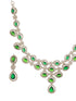Silver Toned Emerald Green Zircon AD Studded Layered Bridesmaid Statement Jewellery Set