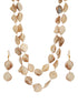 Beige Natural Stoned Beaded Embedded Double Layered Trendy Maala Necklace jewellery Set