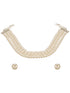 3 String Layered Pearl Beaded Statement Choker Necklace Jewellery Set