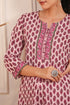 Women Lavender & Pink Printed Sequinned A-line Kurti