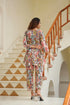 Women Multi Printed V-Neck Pure Cotton Tunic With Trousers