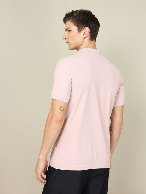 Men Solid Slim Fit Polo T-shirt with MATPIQ