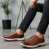 Men's Lace-Up Leather Casual Shoe with Lightweight Comfort Sole
