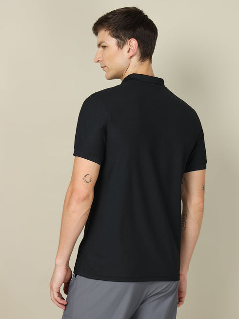 Men Solid Slim Fit Polo T-shirt with MATPIQ