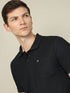 Men Solid Slim Fit Polo T-shirt with MATPIQ